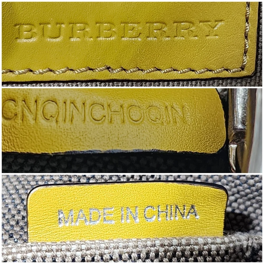 BURBERRY Canvas Mega Check Medium Ashby Hobo Saddle Bag Yellow/Beige